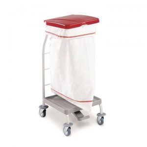 Carro para ropa sucia con tapa y pedal, 1 saco de 70 litros