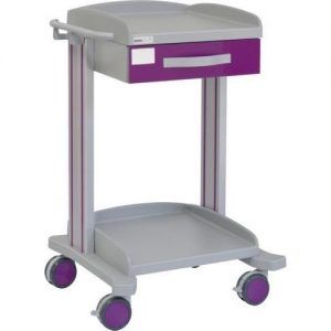 Carro hospitalario multifuncional con 1 cajón superior y bandeja inferior