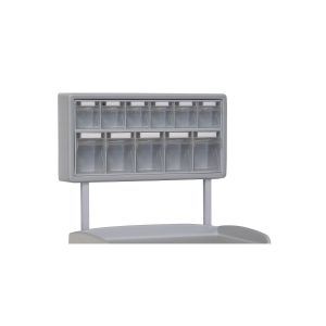Soporte con 11 cajas basculantes