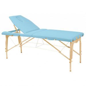 Camilla plegable regulable de madera natural