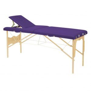 Camilla plegable fija madera natural con respaldo pequeño