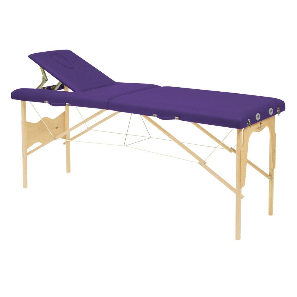 Camilla plegable fija madera natural con respaldo pequeño