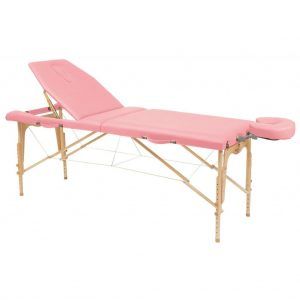 Camilla plegable regulable de madera natural