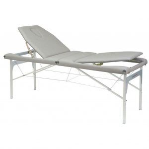 Camilla plegable regulable de aluminio con respaldo