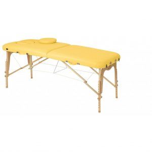 Camilla plegable regulable de madera natural