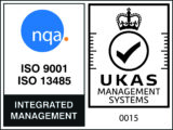 ISO9001_ISO13485_CMYK_INTEGRATED_UKAS ISO 13485 e ISO 9001